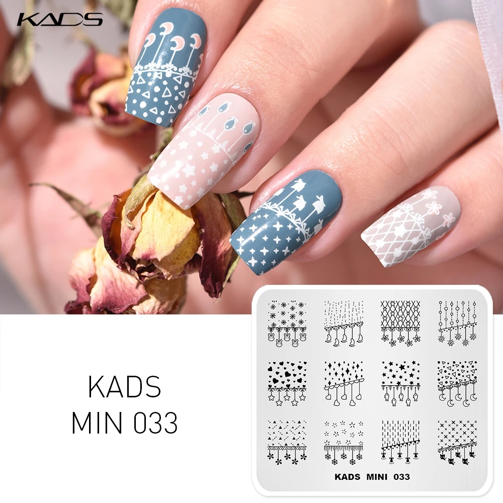 KADS прекрасный цветочный узор штамповочные пластинки для ногтей шаблоны