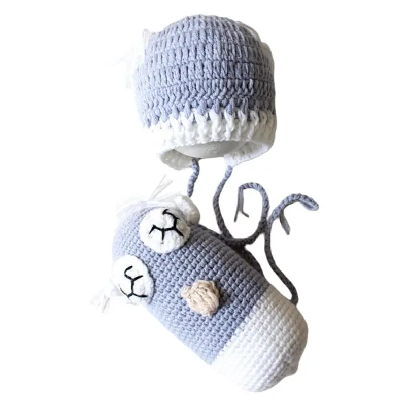 2 шт./компл. реквизит для фотосъемки новорожденных изделие детей вязанное крючком шапка милая сова кукла