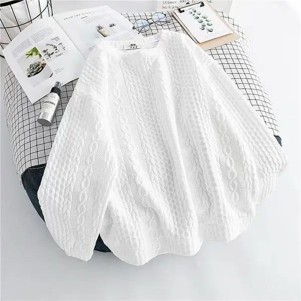 

Oversize sweet cool Hoodie Women Spring and Autumn Thin Korean version of loose BF Lazy Wind White long-sleeved Jacket Ins