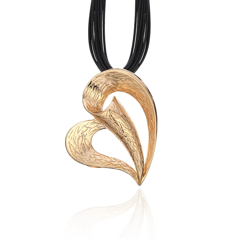 KC Gold Готическое ожерелье s ювелирные изделия большое сердце кулон колье ожерелье для женщин 8 шт. Многослойная цепь аксессуары collares de moda - Окраска металла: KC Gold
