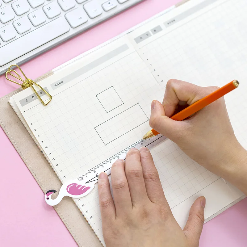 

1pc 15cm Beautiful Flamingo Ruler Kawaii Stationery Student School Stationery Measuring Drawing Tool Cute School Supplies