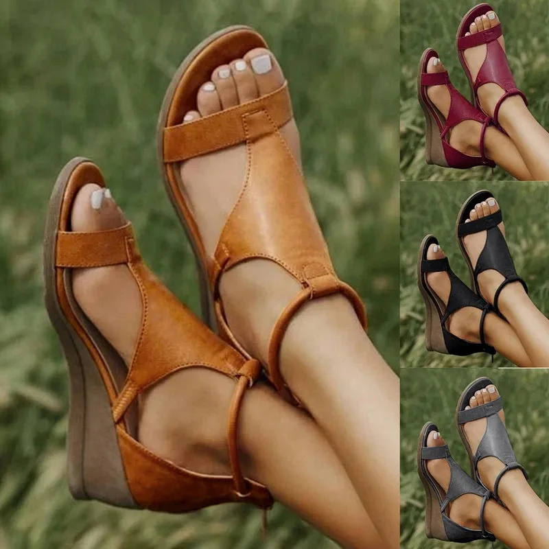 Сандалии женские с ремешком на пряжке пляжная обувь повседневные босоножки