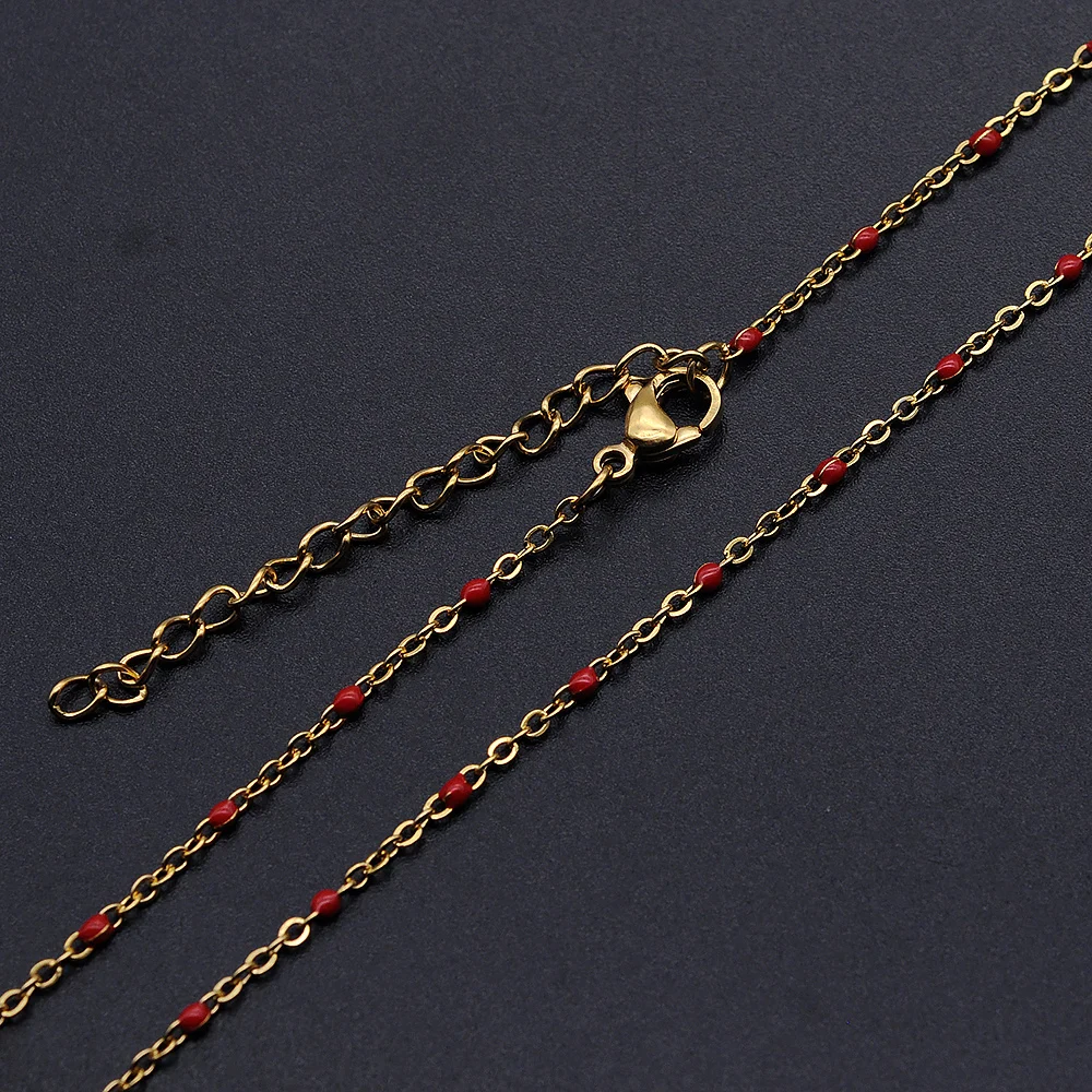 5 шт./лот Позолоченные цветные шаровые базовые ожерелья из нержавеющей стали