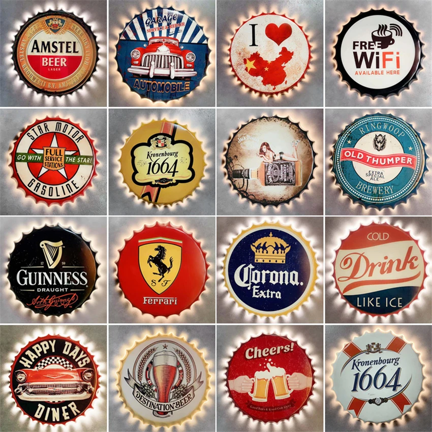 

Industrial wind iron bottle cap wall lamps loft bar dining room bedroom restaurant wall sconces lights aisle corridor fixtures