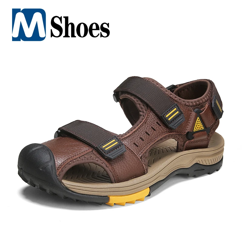 

Men's Sandals Mens Beach Sandals Summer Comfortable Genuine Leather Shoes Outdoor Men Casual Sneakers Gladiator Sandals 38-46