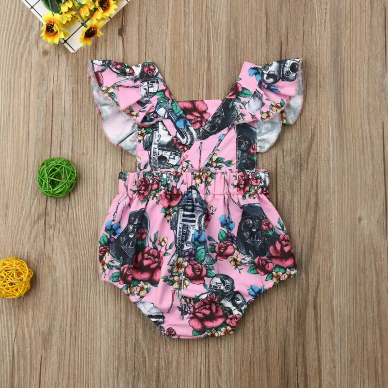

Pudcoco 2020 Summer Kids Baby Girls Floral Star Wars Romper Jumpsuit Outfits Clothes