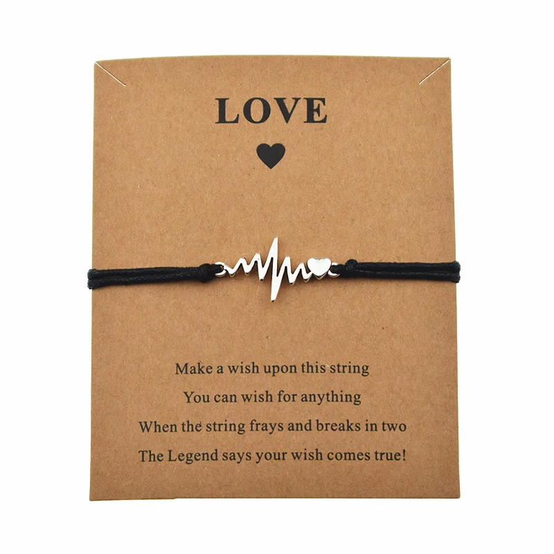 Модный очаровательный браслет с надписью сердечко ЭКГ|Браслеты шармами| |