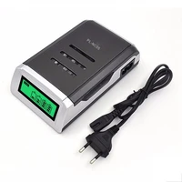 lcd display with 4 slots smart ligent battery charger for aa aaa nicd nimh rechargeable batteries eu plug