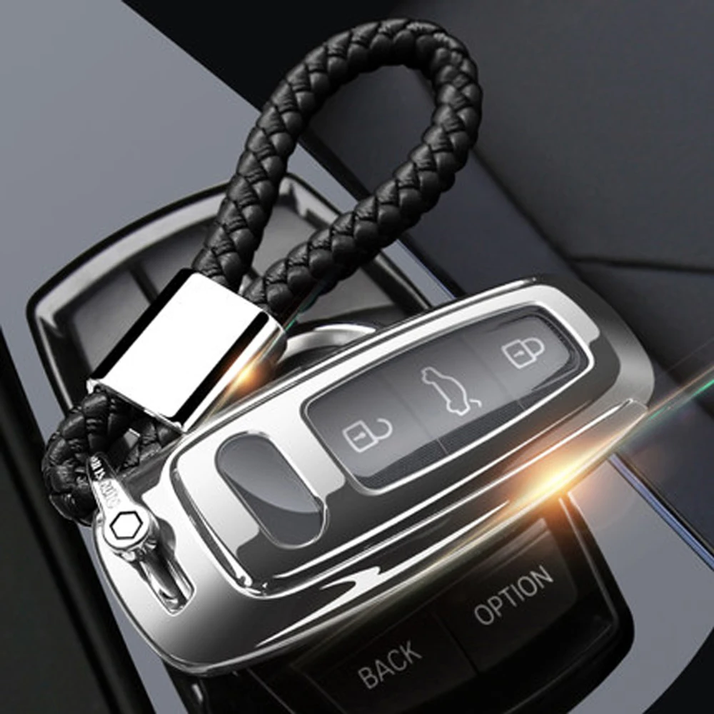 

Car Key Cover Case TPU For Audi Q8 C8 A6 A7 A8 2018 2019 Auto Styling Holder Protection Shell Accessories