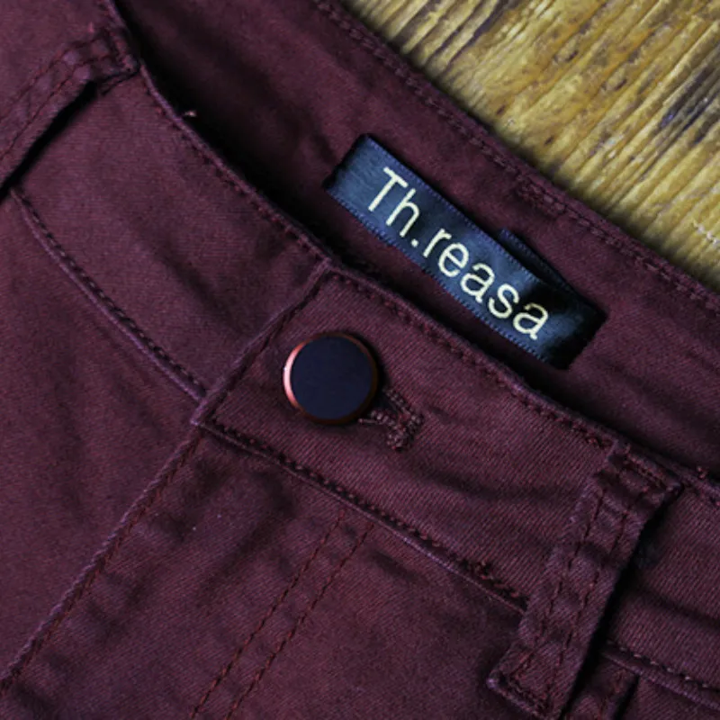 2019 Для женщин размера плюс темно красные сапоги до середины с высокой талией