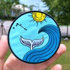 Мультяшные нашивки Prajna, вышитые нашивки для одежды, наклейки без оправы, самодельные Переводные нашивки с утюгом для футболки