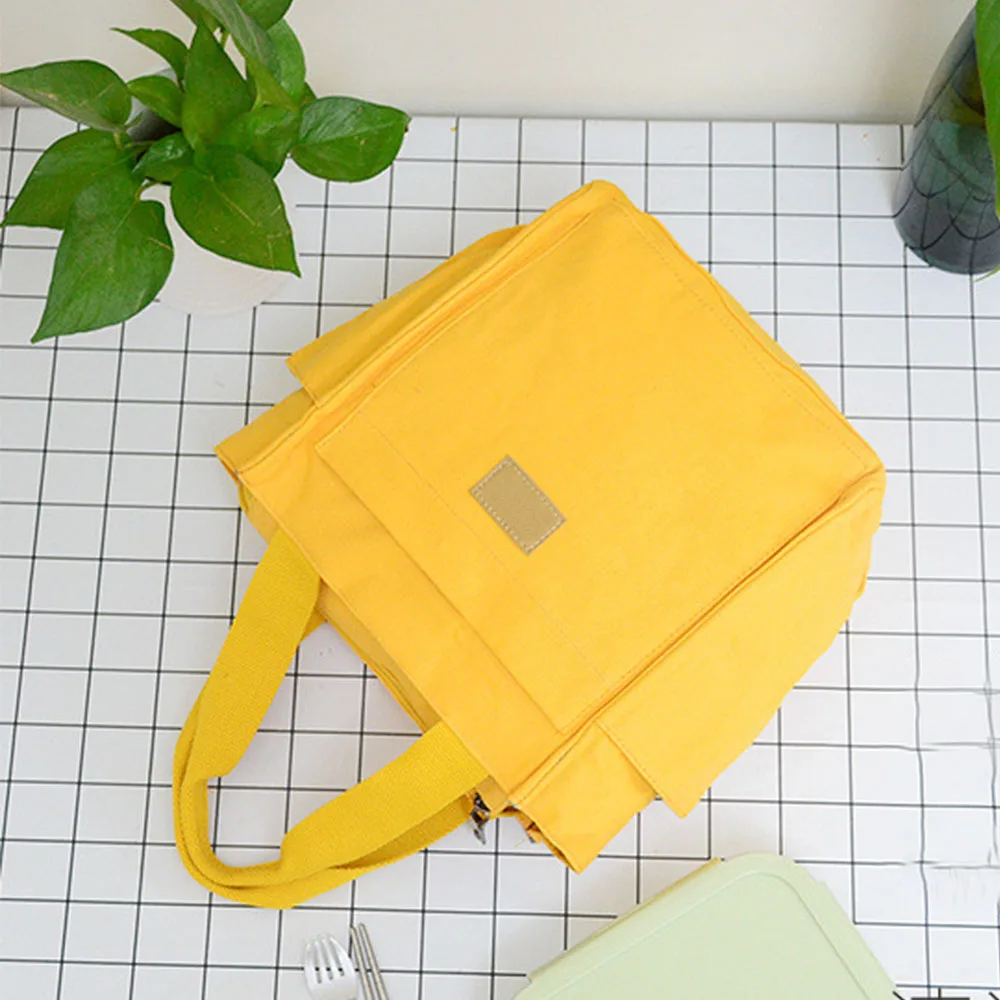 

Men Women Portable Lunch Bag Wide Opening Travel Picnic Large Capacity Students Thermal Insulation Office Worker Tote Zipper