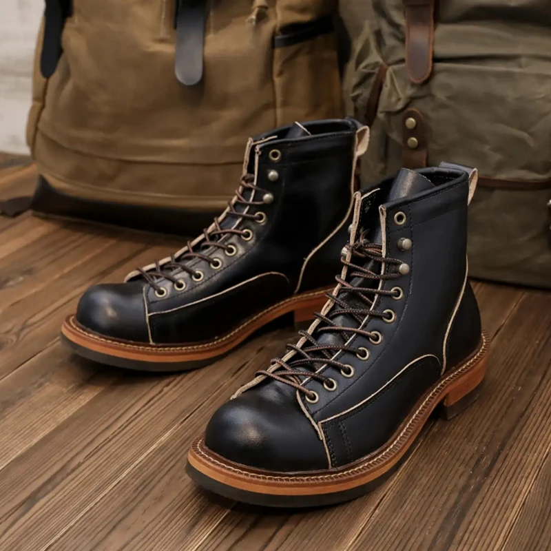 Shoes Vintage British Cow Leather Ankle Boots Autumn Winter 