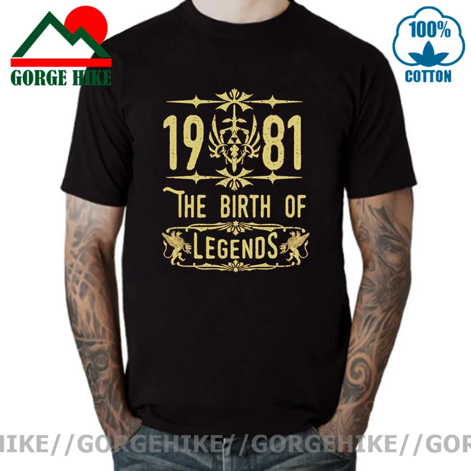 

Vintage Made In 1981 The Birth of Legends T Shirt Retro Gold Limited Version T shirt Born in 1981 tshirt 40th Birthday T-shirt