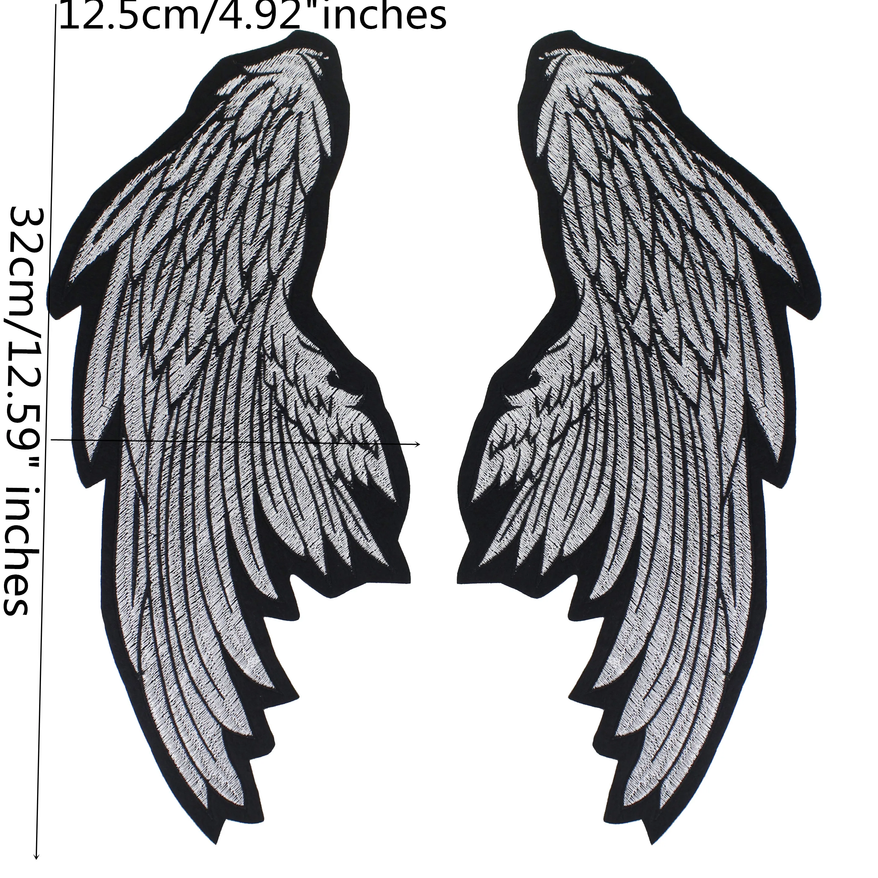 Вышитые большие крыла вышитые патчи для одежды Аппликации железа на