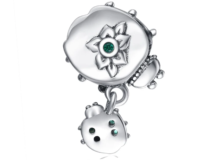 JewelryPalace 925 пробы серебро зеленый фианит матери и ребенка Божья коровка Шарм бисер Fit Браслеты Сделай Сам лучший подарок