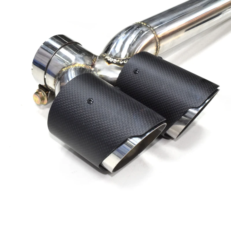 1 Set Exhaust Tip For BMW E90 E92 318i 320i 325i Stainless Steel Carbon Fiber Car Pipe 4 out Tailpipe | Автомобили и мотоциклы