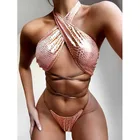Бандажное бикини 2020, сексуальный женский купальник, Женский Холтер, бразильские микро-бикини, комплект бикини, купальный костюм