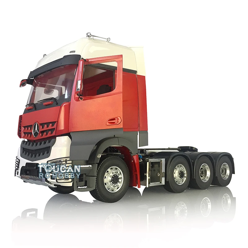 1/14 LESU RC Металлическое шасси 3 скорости 8x8 Красный Цвет Окрашенные Actros Bz 3363 кабина