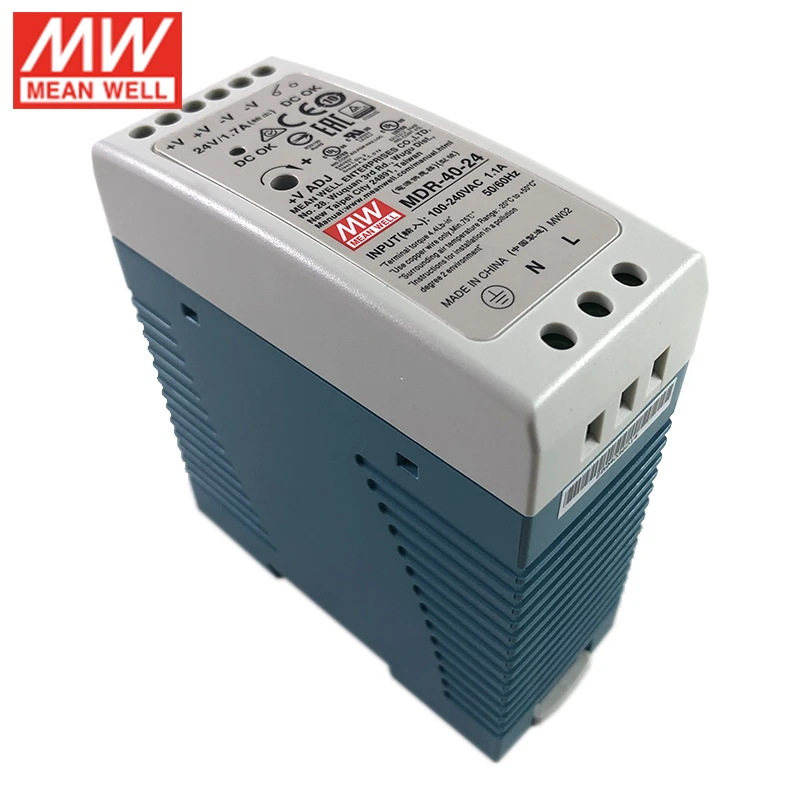 Оригинал MEAN WELL MDR 40 24 Вт В din рейку импульсный источник питания 110 В/220 переменного