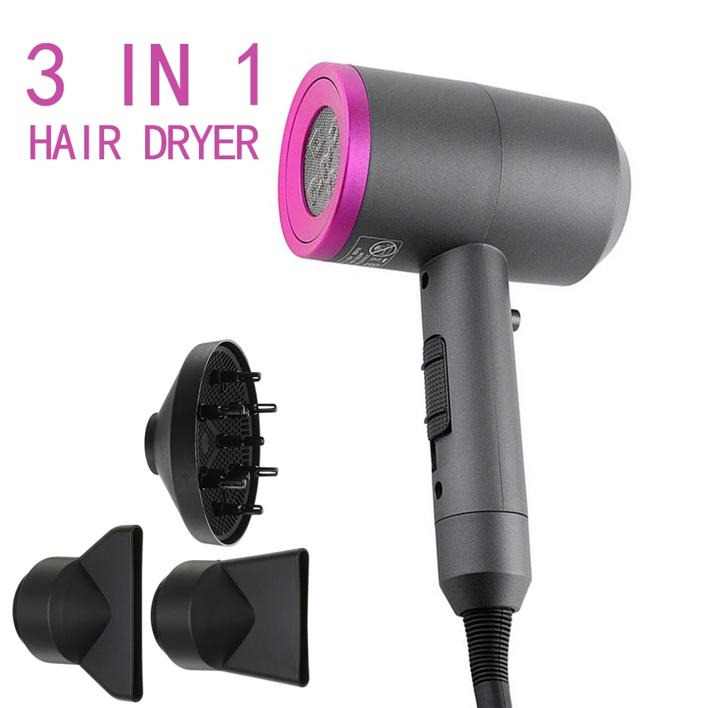 

Negative Ion Hair Dryer Professional Salon Ionic Blow Dryer with Diffuser & Concentrator Ceramic Powerful Fast Drying Hairdryers