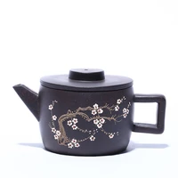 yixing purple clay pot 190ml zisha tea pot black galaxy plum blossom hanwa famous handmade kettle