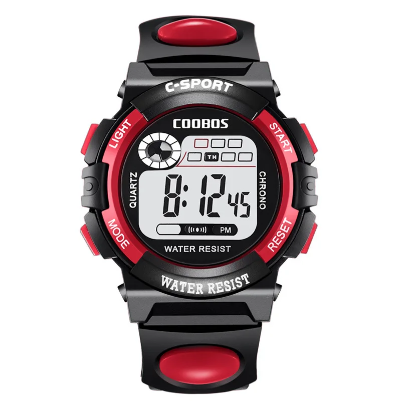 Часы дети спортивные светодиодный цифровой Водонепроницаемый часы супер