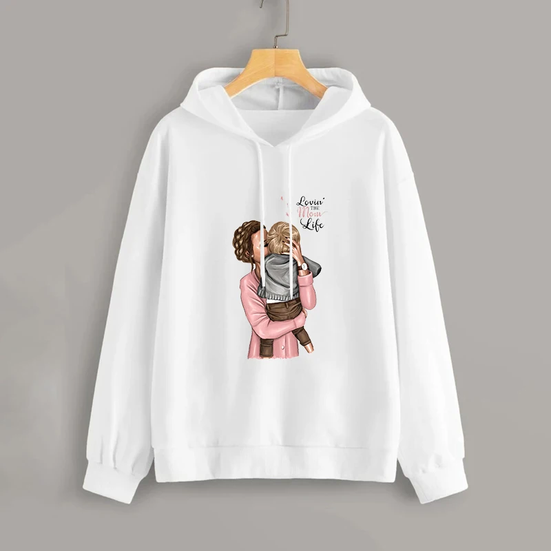 

Fashion Women Hoodie 2021 New Cartoon Super Mom Life Momlife Print Winter Lady Tops Ladies Graphic Female Street Wear Sweatshirt