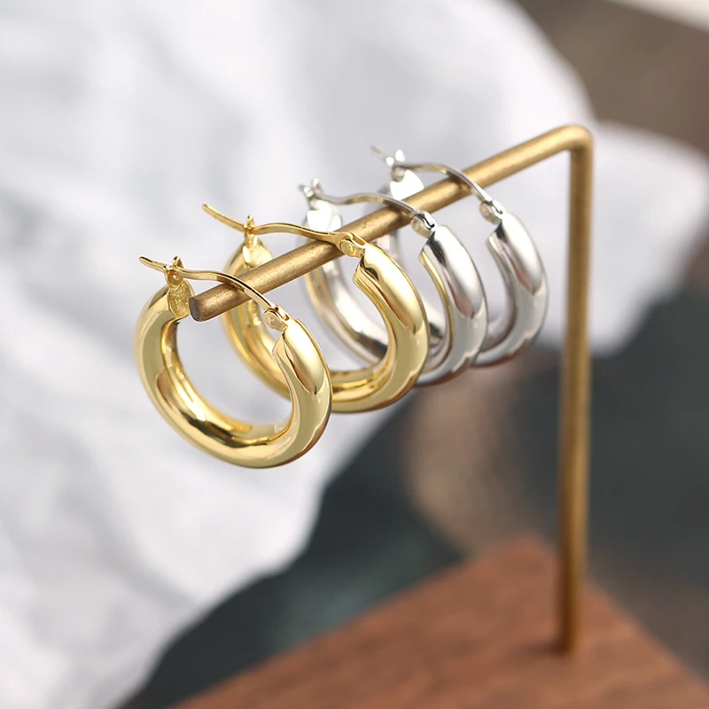 

PONYKISS Hyperbole 925 Sterling Silver Round Hollow Hoop Earrings for Women Party high quality Fine Jewelry Accessory Gift