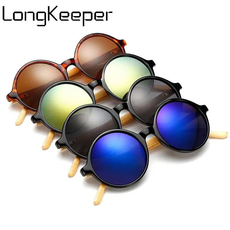 2020 модные бамбуковые солнцезащитные очки для мужчин и женщин Круглые