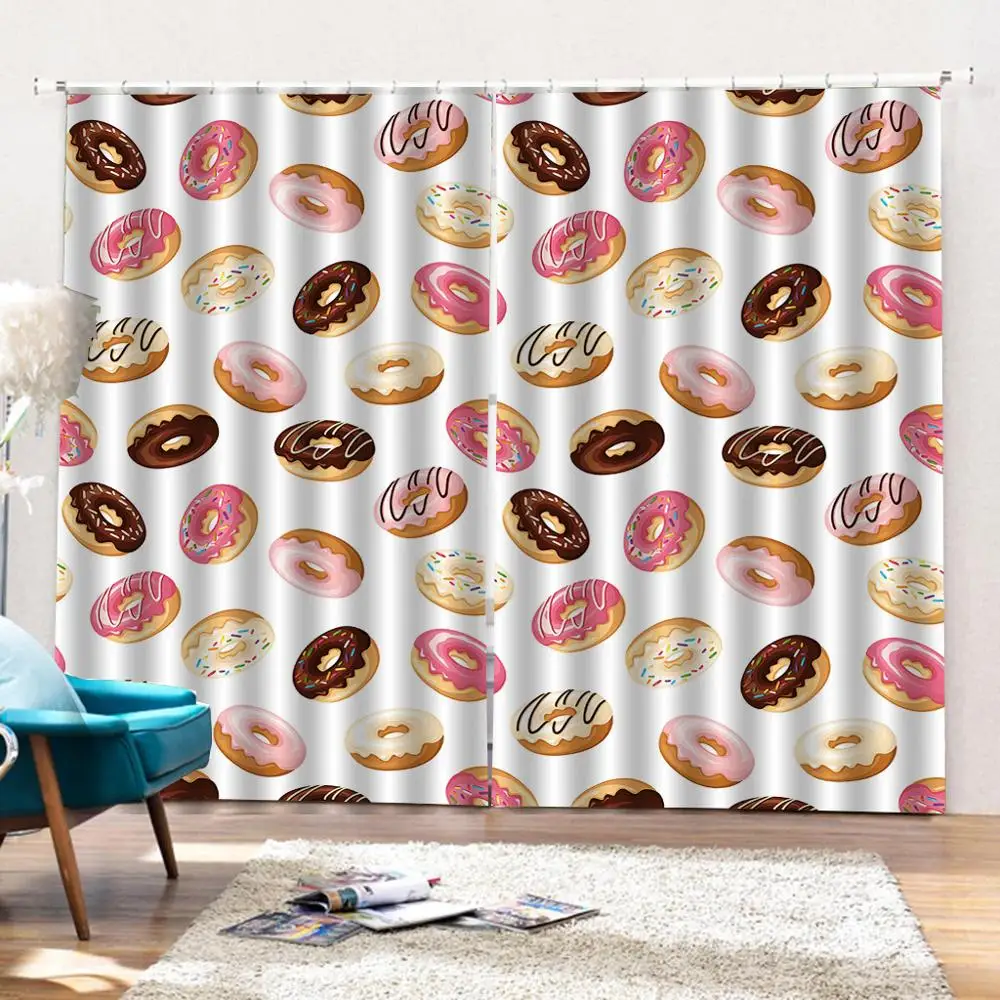 Индивидуальный дизайн креативные цветные пончики занавески для душа