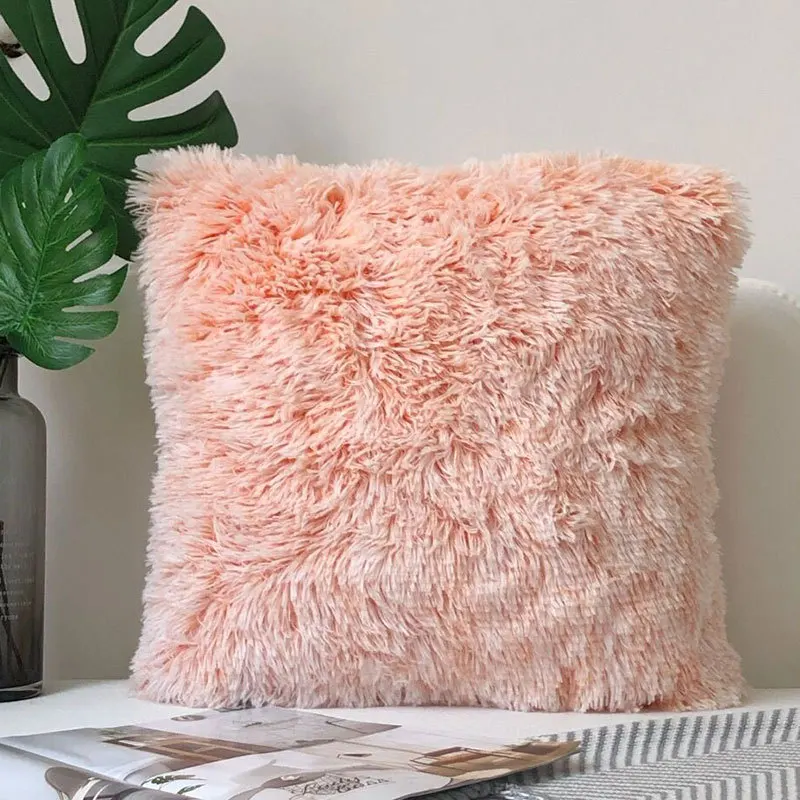 2 шт. сплошной плюшевый чехол из искусственного меха наволочка для дома спальни