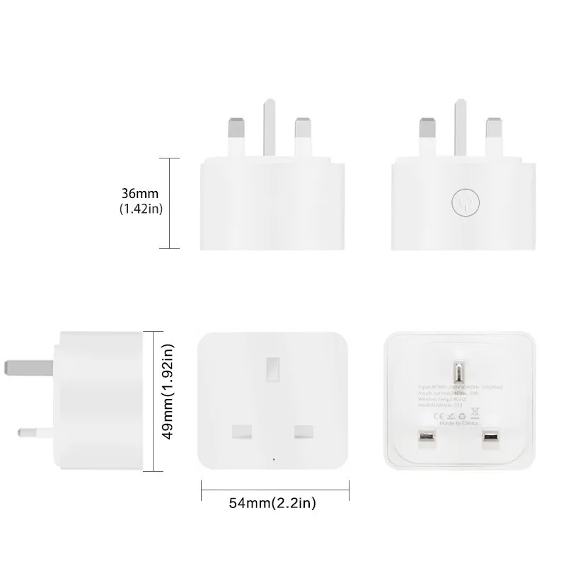 

UK WiFi Smart Socket Power Plug Outlet Mobile APP Remote Control Works with Alexa Google Home No Hub Required