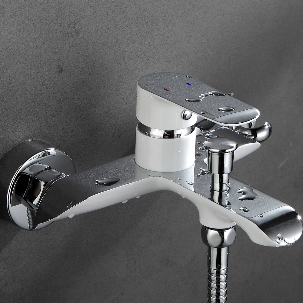 Смеситель для душа в ванную комнату настенный набор 2 функции горячего и