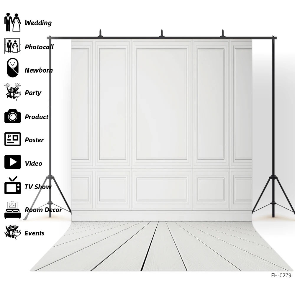 

White Wood Board Wall Wooden Floor Plank Backdrops For Baby Shower Photography Backgrounds For Photo Studio Portrait Photophone