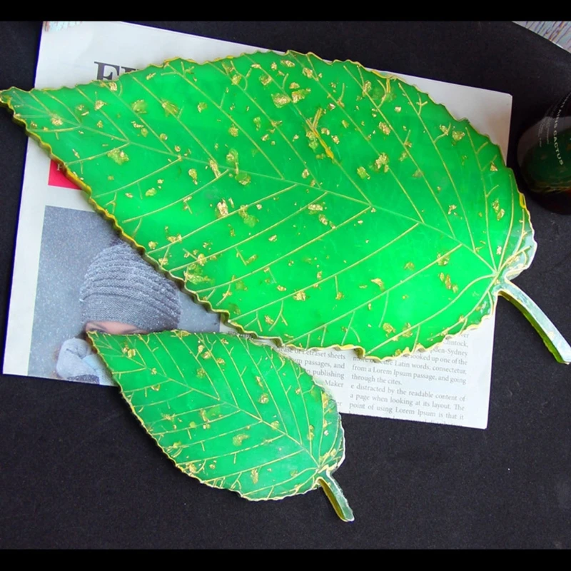 

Large Leaf Tray Coaster Mold Silicone Leaves Coaster Bowl Mat Resin Casting Mold P82D