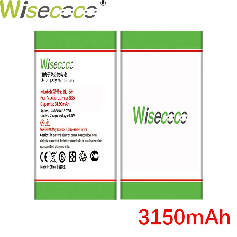 WISECOCO 3150 мАч BL 5H батарея чехол с подставкой и отделениями для карт Nokia Lumia 630 636 638 635