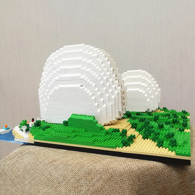 PZX 9915 мировая архитектура Zhuhai Shell Opera House 3D модель DIY Мини Алмазные блоки кирпичи