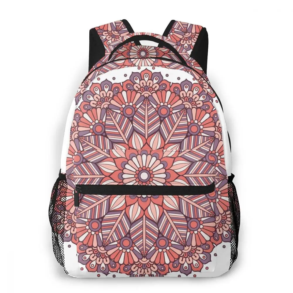 

OLN Women Backpack with Multiple Using Women Backpacks Flower Mandala Indian Female School Bag Girls Travel Bag