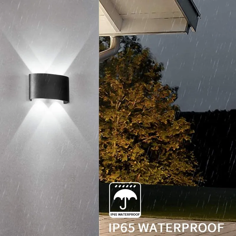 

Outdoor LED Wall Light Waterproof Aluminium Baking Sconce Garden Landscape Porch Decorating Surface Mounted Nordic Wall Lamp COB