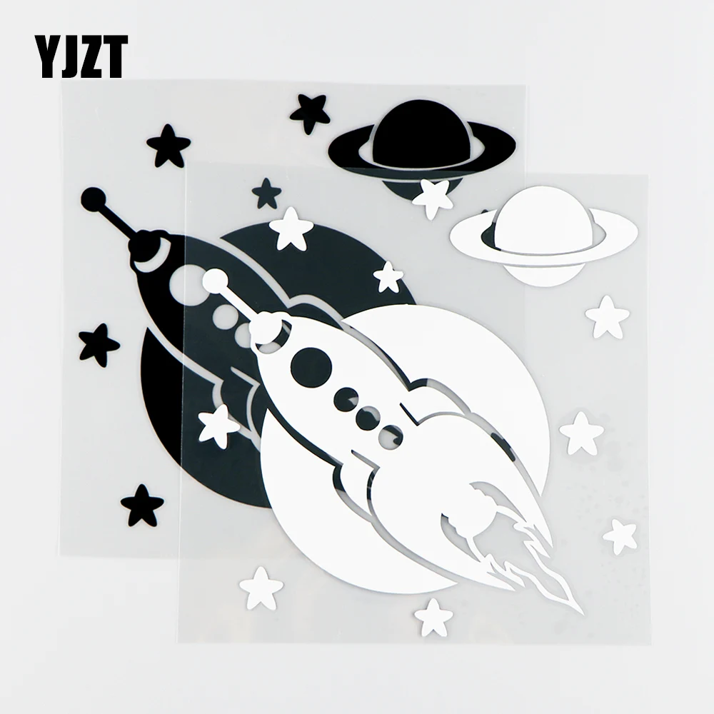 

Индивидуальная Автомобильная наклейка YJZT Rocket, 14, 6 х15, 5 см, Виниловая наклейка с милыми звездами, черный/серебристый, 10A-0159