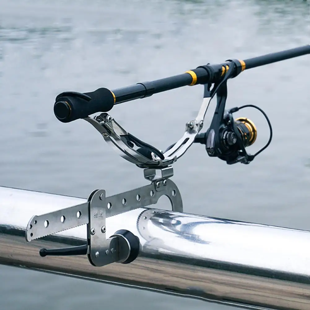 

Stainless Steel Folding Fishing Bracket Holder Metal Fishing Rod Support