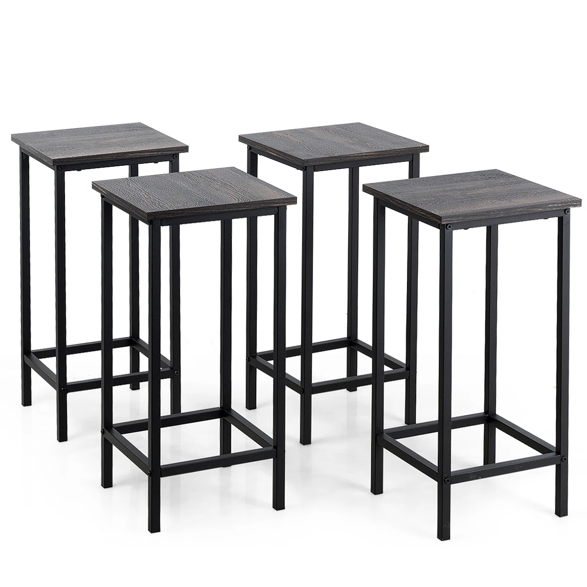 

Costway Set of 4 Bar Stools 24'' Counter Height Backless Dining Stools