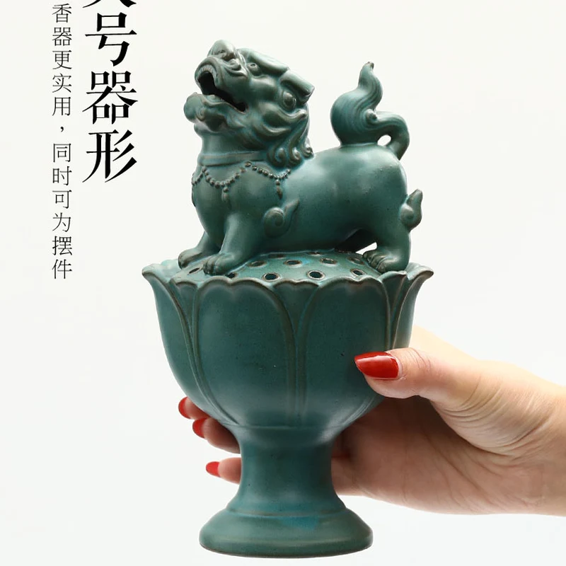 Lotus Chinese Incense Burner Ceramic Home Zen Holder Smoke Fountain Queimador De Incenso Temple Decoration EF50XL | Дом и сад