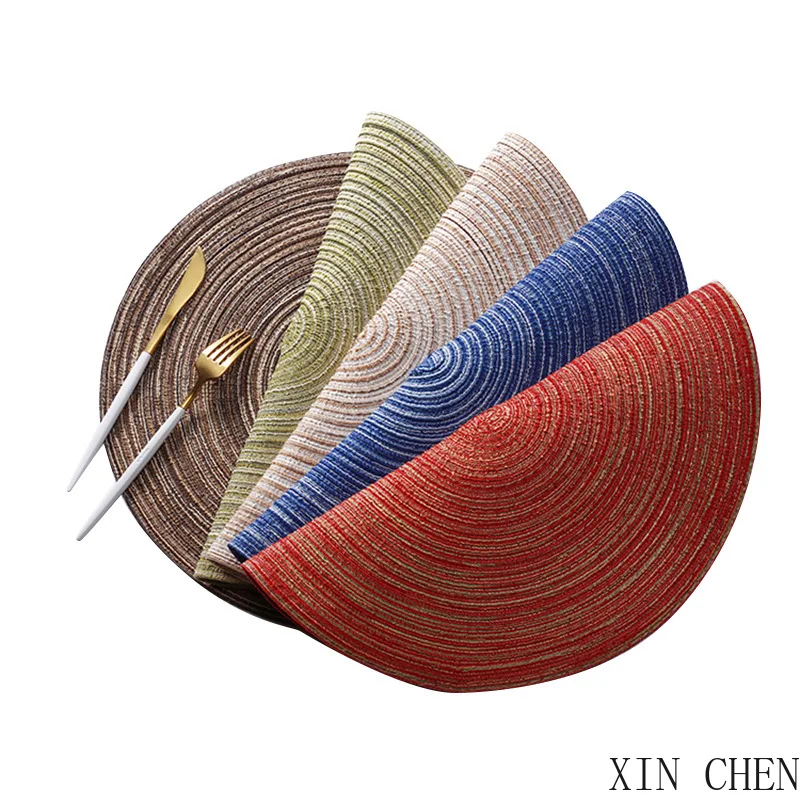 

Cotton yarn woven table mat Western place mat Insulation pad Bowl mat Non-slip anti-scald Kitchenware Round