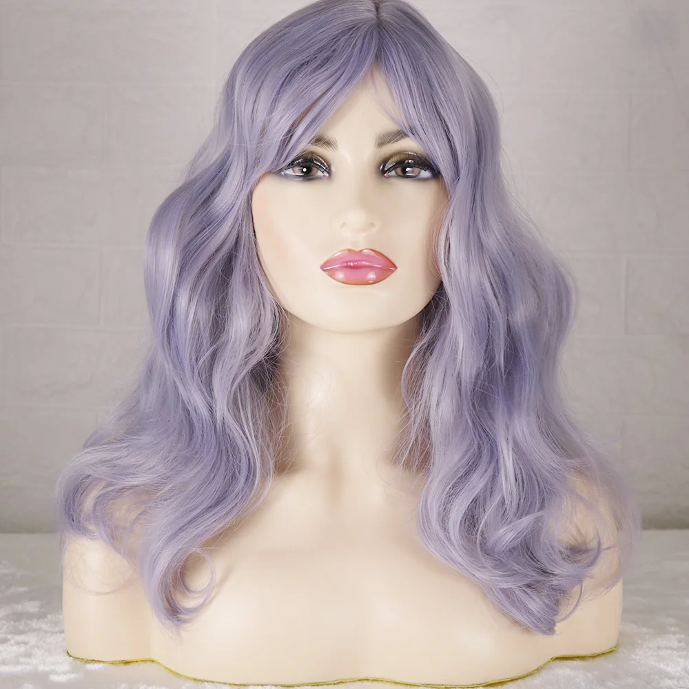 

UFANCA Long Ombre Light Ash Brown Blonde Wavy Wig Cosplay Party Daily Synthetic Wig for Women High Density Temperature Fibre