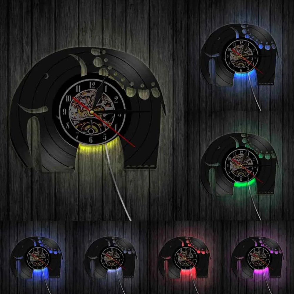 Индийский Слон мультфильм настенные часы домашний декор винтажный сафари