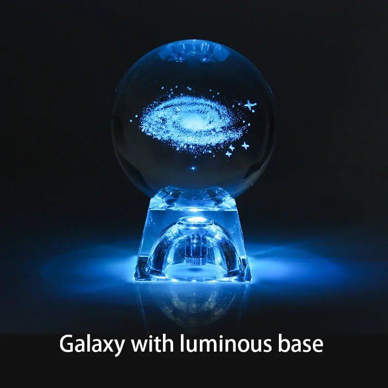 luminous galaxy 6 см с 3D гравировкой Галактическая солнечная система хрустальный светильник Ночной светильник светящийся крафт стеклянный круглый шар домашний офисный Настольный Декор лампа подарок - Испускаемый цвет: luminous galaxy