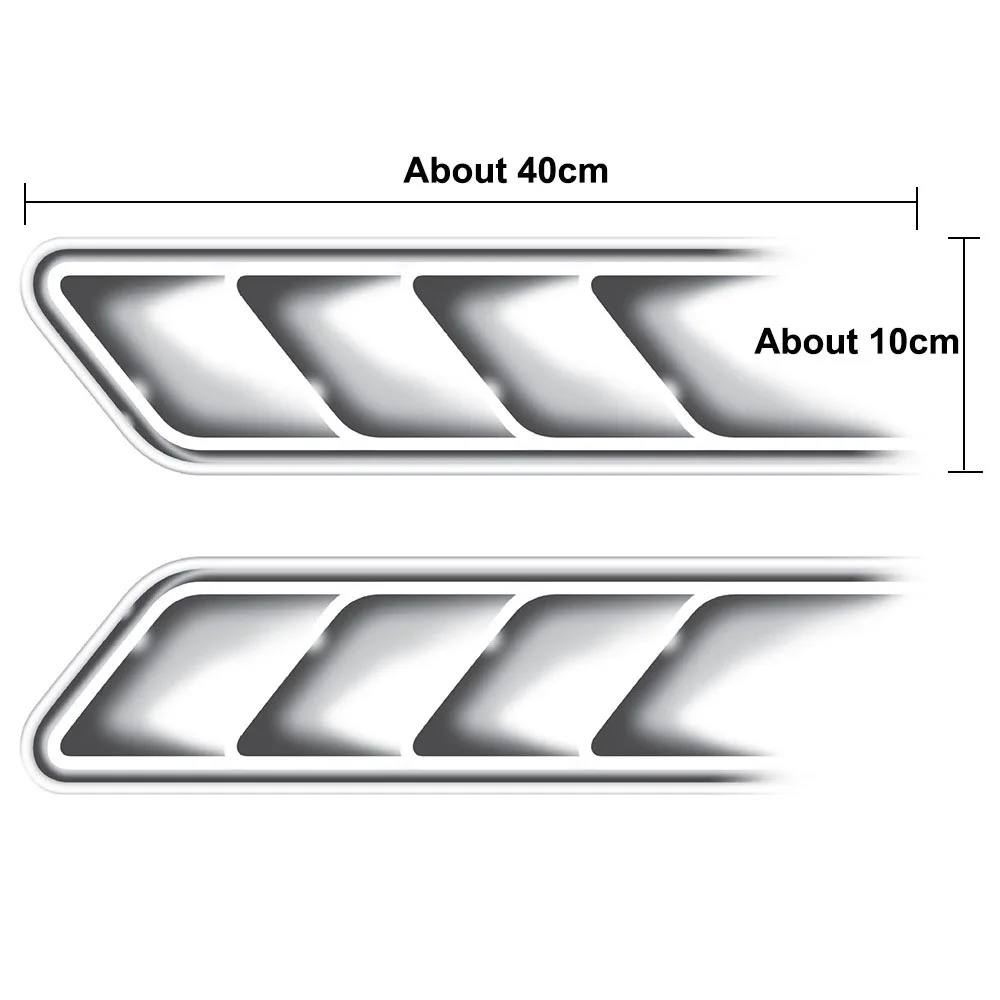 

2pcs/lot Waterproof Shark Gills Car Styling 3d Simulation Vent Air Flow Fender Chrome Sticker Decal Car Decoration