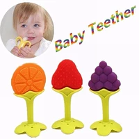 baby silicone safe teething toothbrush three dimensional fruit gutta percha food grade infant biting le molar stick